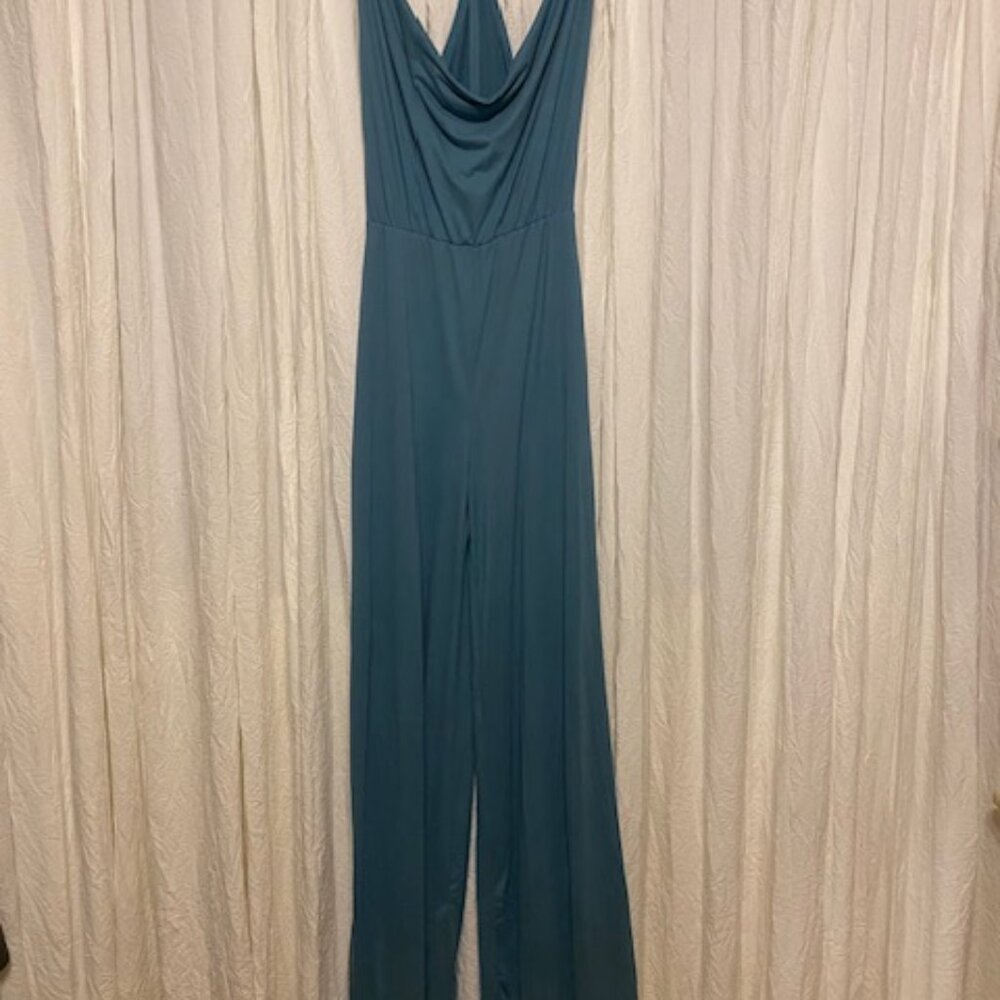 Fashion Nova Just Another Day Jumpsuit Teal Size Medium